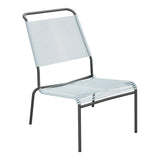Schaffner Säntis Chaise basse Haut dossier Spaghetti – Bleu Pastel 51 / Noir 91
