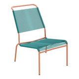 Schaffner Säntis Chaise basse Haut dossier Spaghetti – Bleu Kali 56 / Terracotta 84