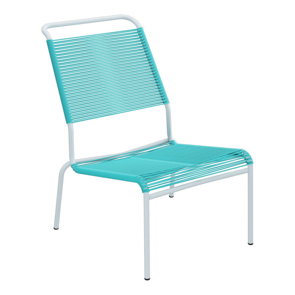 Schaffner Säntis Chaise basse Haut dossier Spaghetti – Turquoise 58 / Bleu Pastel 51