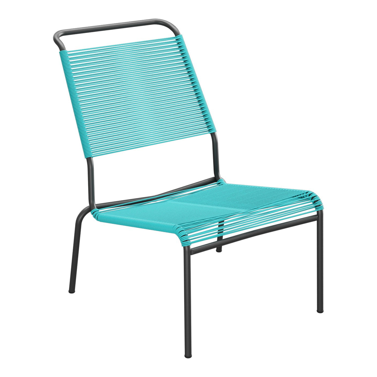 Schaffner Säntis Chaise basse Haut dossier Spaghetti – Turquoise 58 / Anthracite 77