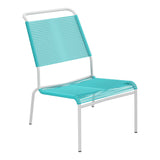 Schaffner Säntis Chaise basse Haut dossier Spaghetti – Turquoise 58 / Gris Argent 78
