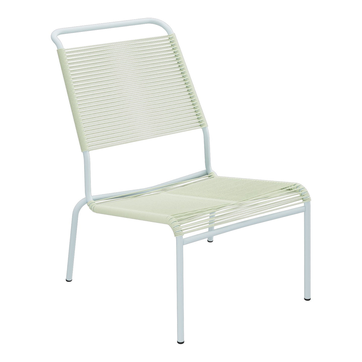 Schaffner Säntis Chaise basse Haut dossier Spaghetti – Vert Pastel 64 / Bleu Pastel 51