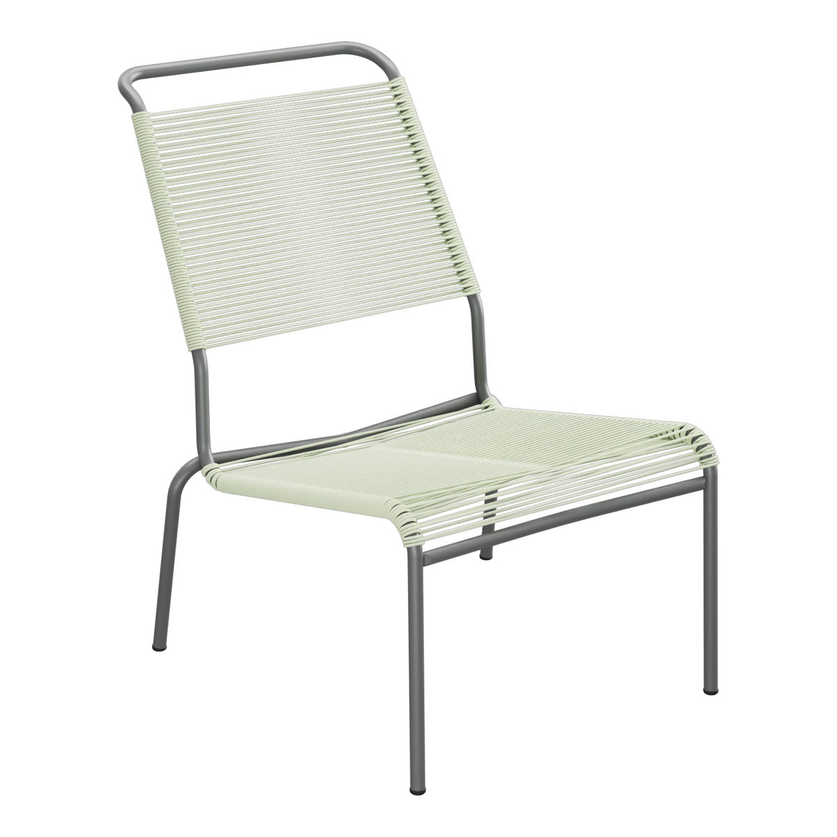 Schaffner Säntis Chaise basse Haut dossier Spaghetti – Vert Pastel 64 / Graphite 73