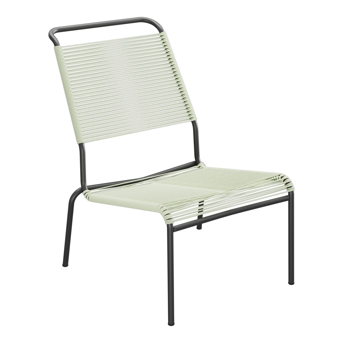 Schaffner Säntis Chaise basse Haut dossier Spaghetti – Vert Pastel 64 / Anthracite 77