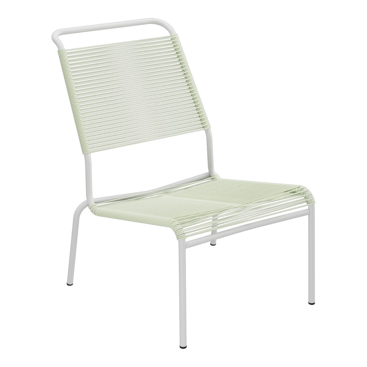 Schaffner Säntis Chaise basse Haut dossier Spaghetti – Vert Pastel 64 / Gris Argent 78
