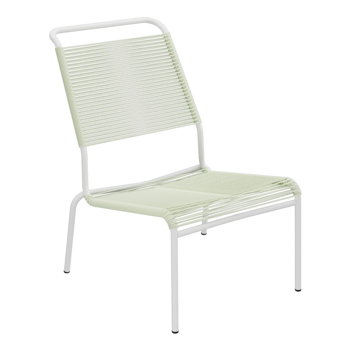 Schaffner Säntis Chaise basse Haut dossier Spaghetti – Vert Pastel 64 / Blanc 90