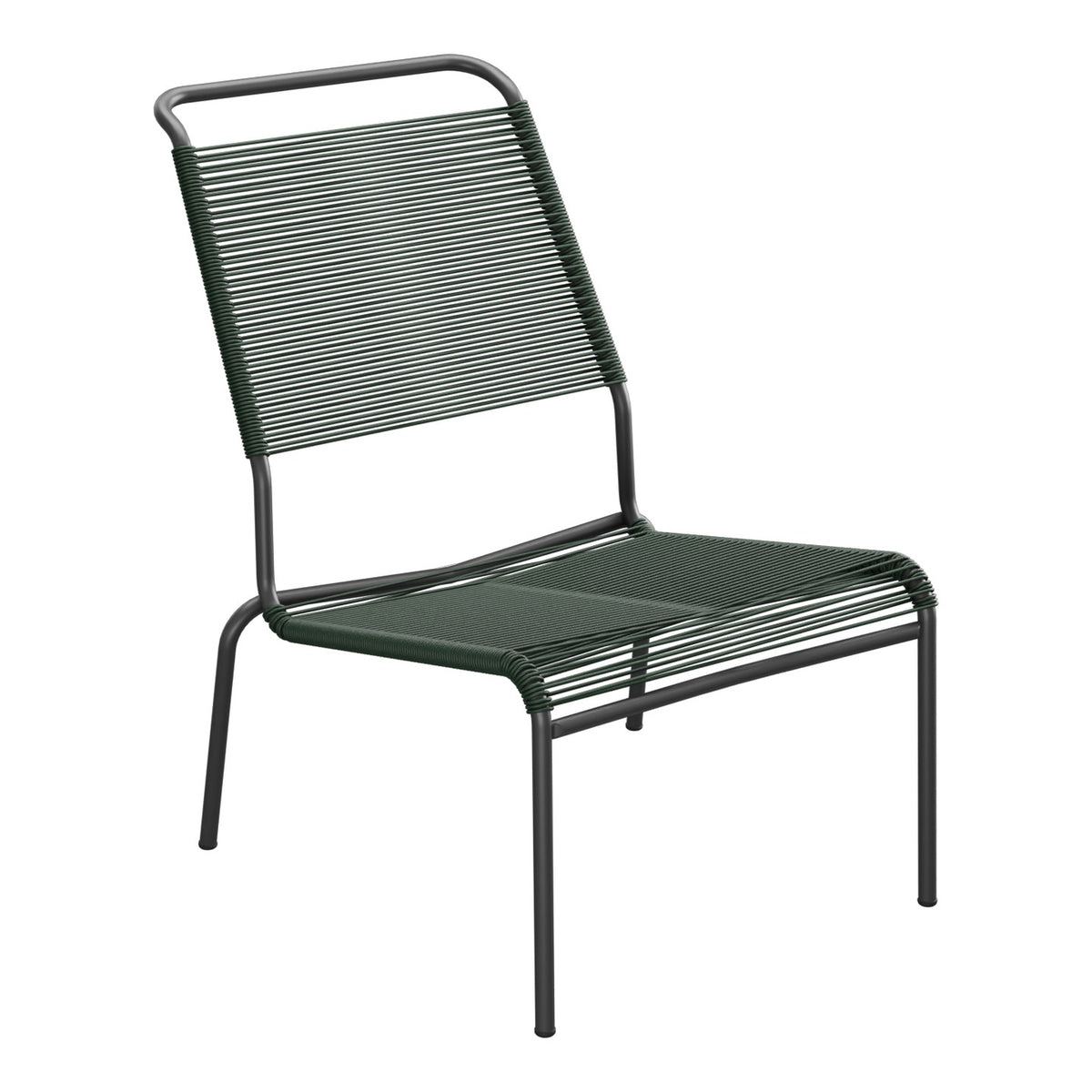 Schaffner Säntis Chaise basse Haut dossier Spaghetti – Vert Sapin 66 / Anthracite 77
