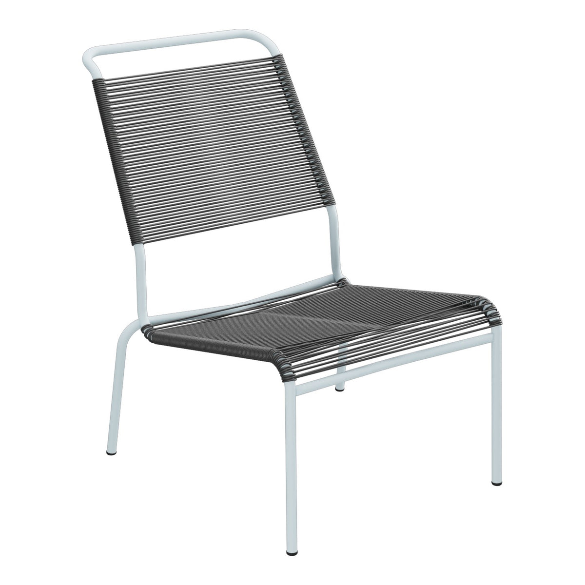 Schaffner Säntis Chaise basse Haut dossier Spaghetti – Anthracite 77 / Bleu Pastel 51