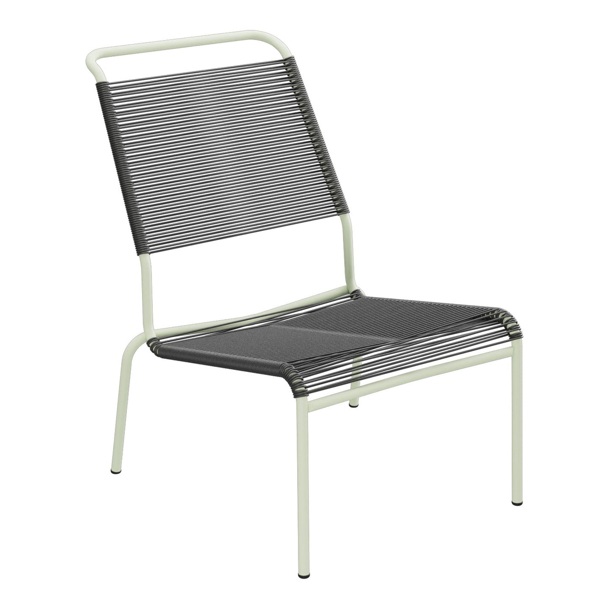 Schaffner Säntis Chaise basse Haut dossier Spaghetti – Anthracite 77 / Vert Pastel 64