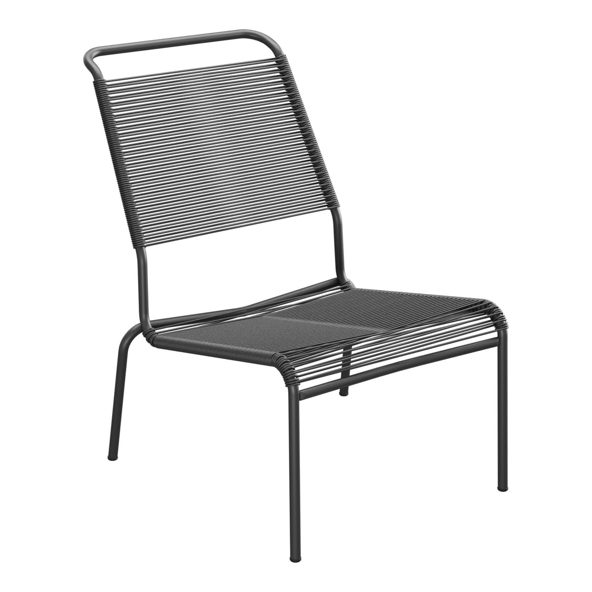 Schaffner Säntis Chaise basse Haut dossier Spaghetti – Anthracite 77 / Anthracite 77