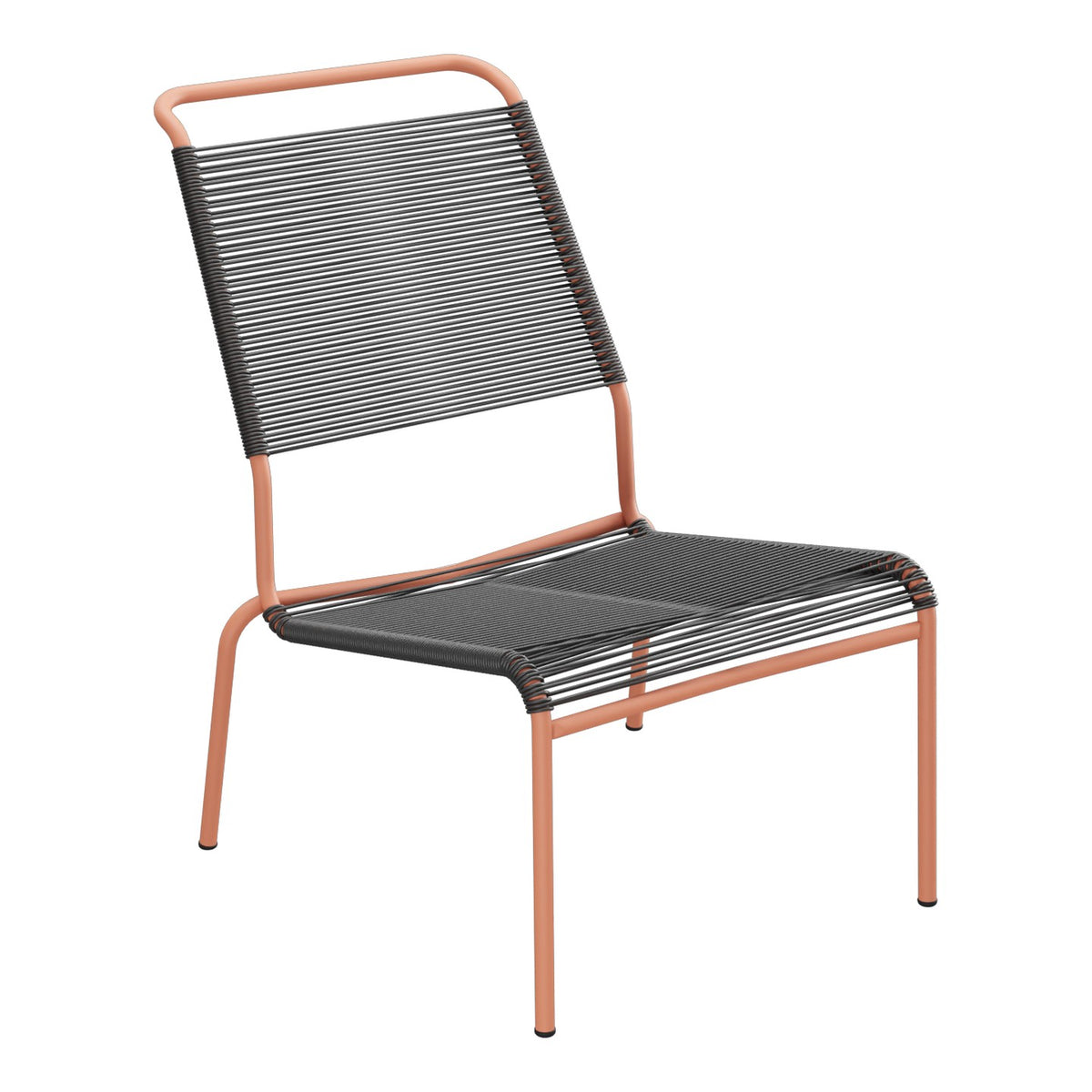Schaffner Säntis Chaise basse Haut dossier Spaghetti – Anthracite 77 / Terracotta 84