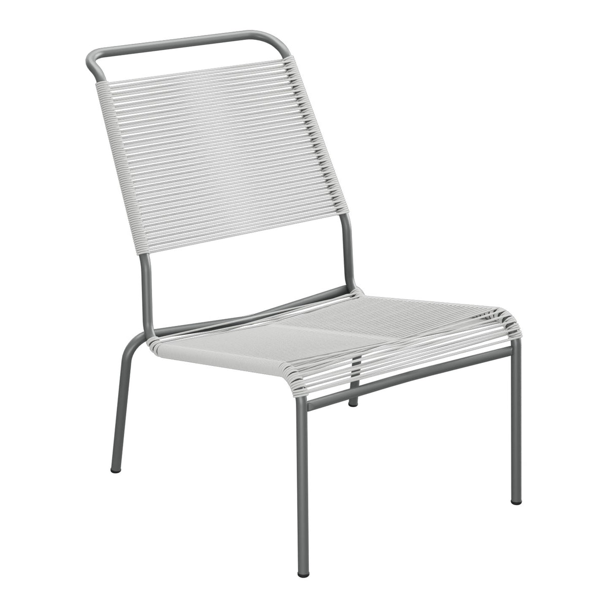 Schaffner Säntis Chaise basse Haut dossier Spaghetti – Gris Argent 78 / Graphite 73