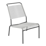 Schaffner Säntis Chaise basse Haut dossier Spaghetti – Gris Argent 78 / Noir 91