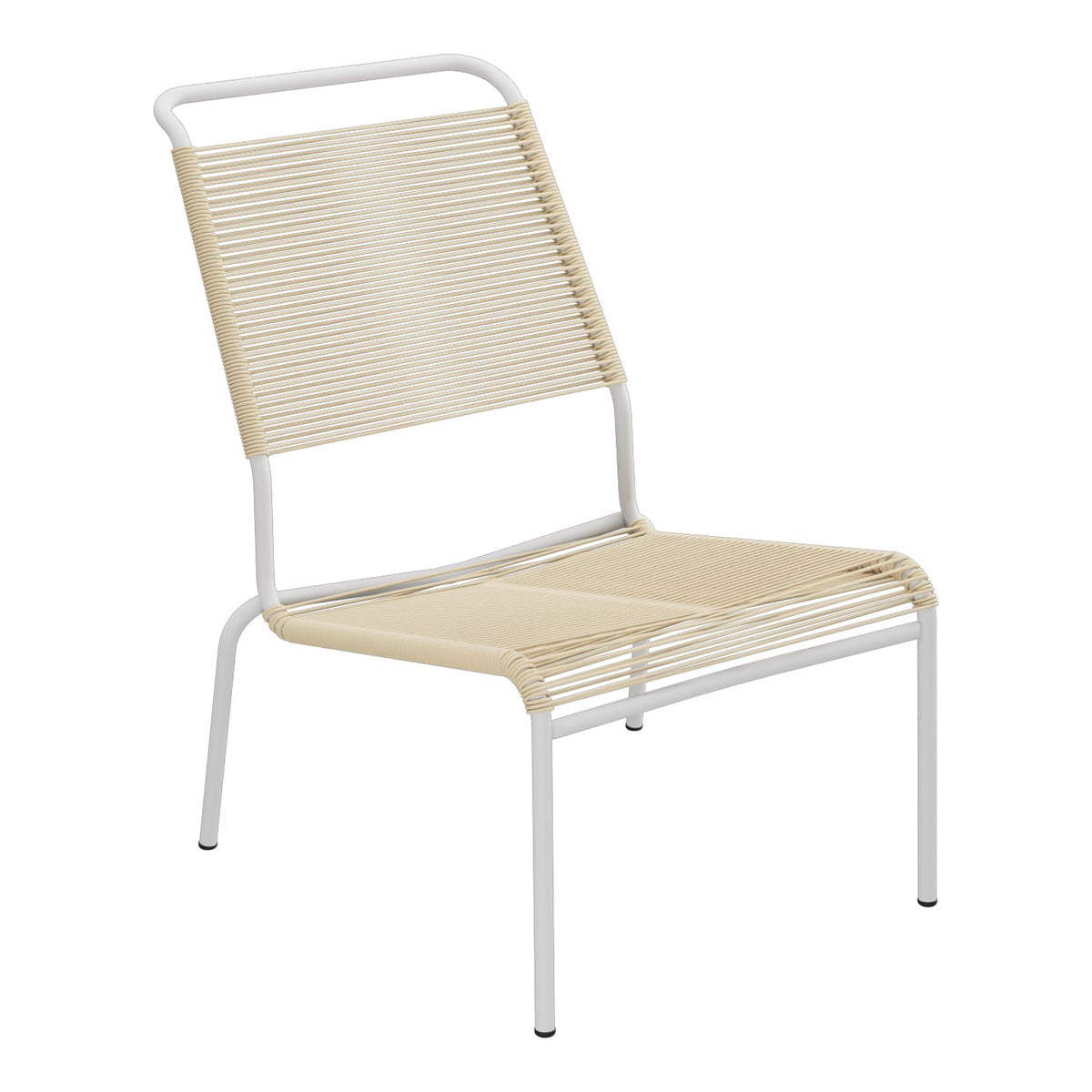 Schaffner Säntis Chaise basse Haut dossier Spaghetti – Marron Pastel 83 / Gris Argent 78