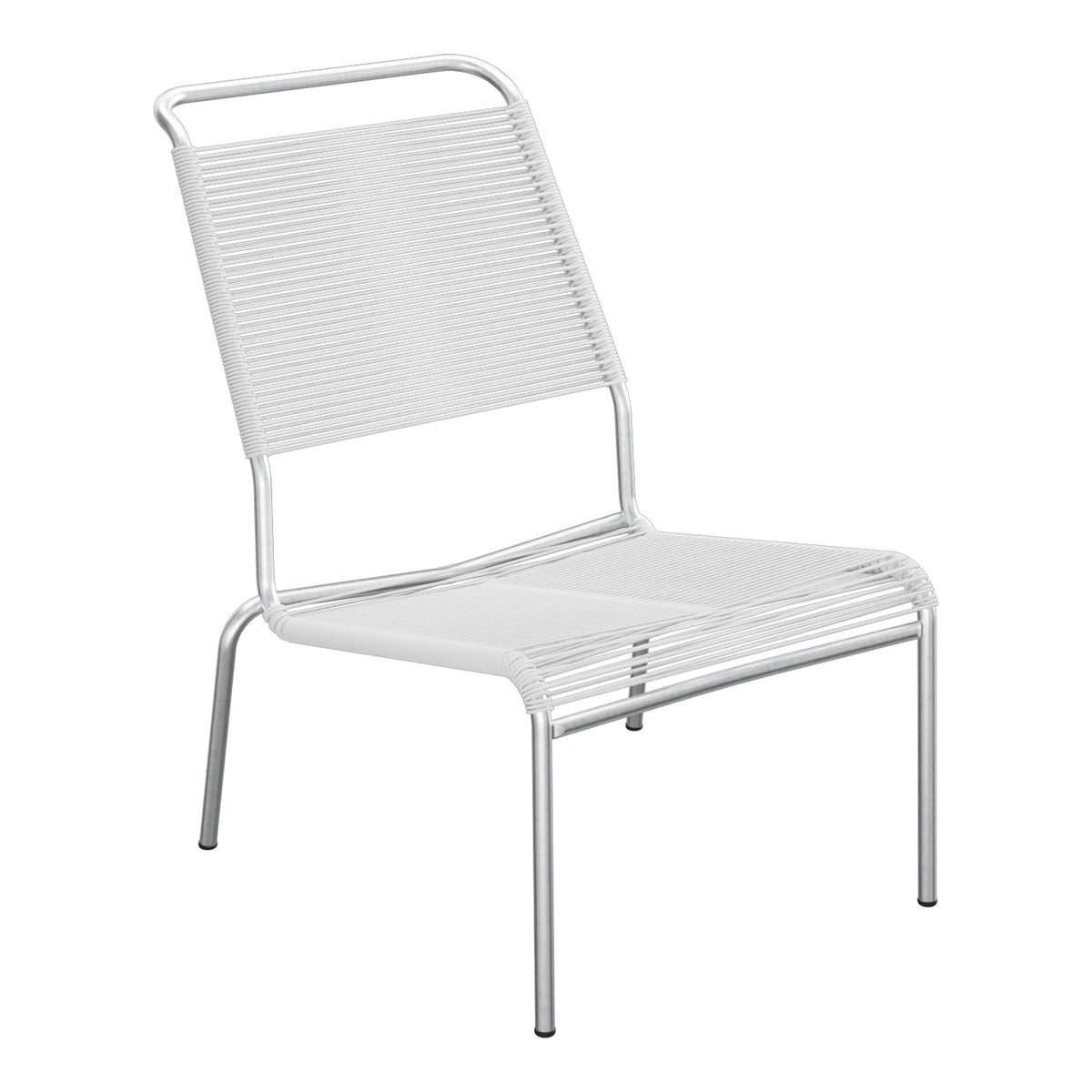 Schaffner Säntis Chaise basse Haut dossier Spaghetti – Blanc 90 / Galvanisé à chaud 02