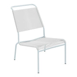 Schaffner Säntis Chaise basse Haut dossier Spaghetti – Blanc 90 / Bleu Pastel 51