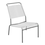 Schaffner Säntis Chaise basse Haut dossier Spaghetti – Blanc 90 / Graphite 73