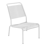 Schaffner Säntis Chaise basse Haut dossier Spaghetti – Blanc 90 / Gris Argent 78
