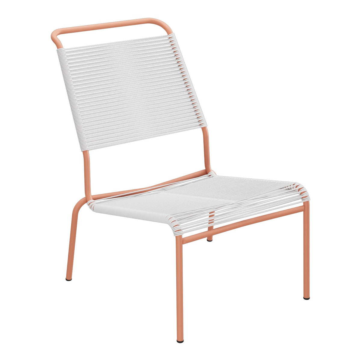 Schaffner Säntis Chaise basse Haut dossier Spaghetti – Blanc 90 / Terracotta 84