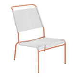 Schaffner Säntis Chaise basse Haut dossier Spaghetti – Blanc 90 / Terracotta 84