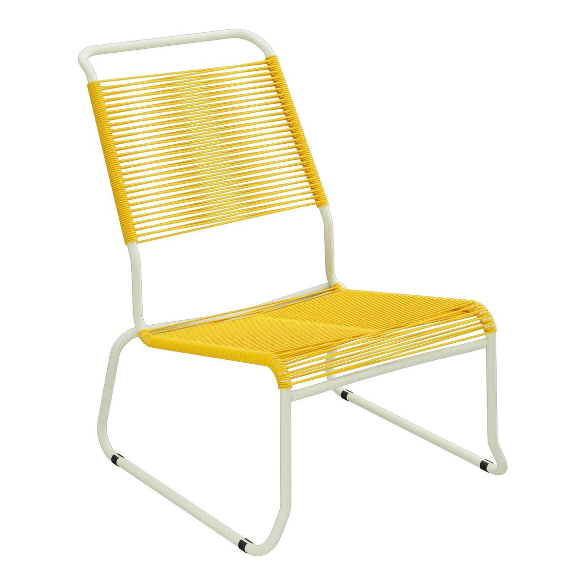 Schaffner Säntis Chaise basse Haut dossier luge Spaghetti – Jaune 11 / Vert Pastel 64