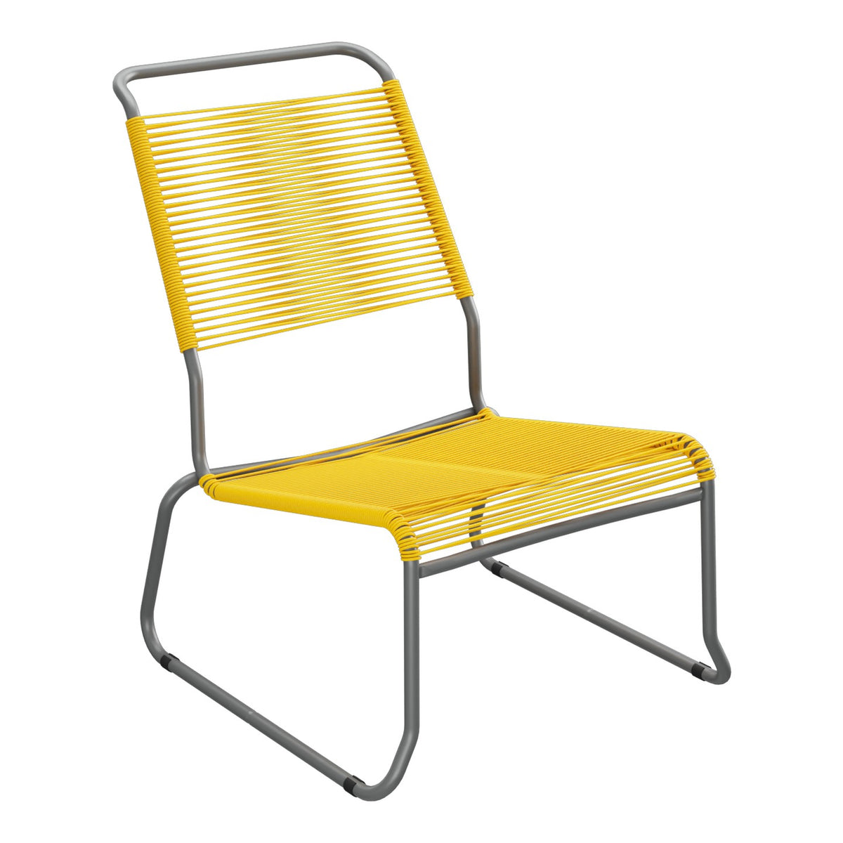 Schaffner Säntis Chaise basse Haut dossier luge Spaghetti – Jaune 11 / Graphite 73