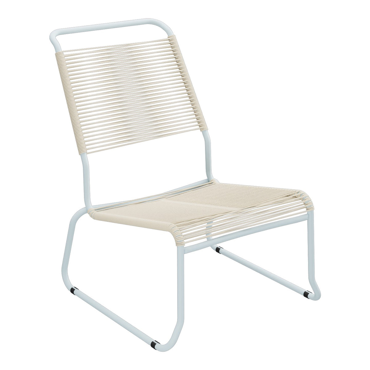 Schaffner Säntis Chaise basse Haut dossier luge Spaghetti – Sable Pastel 15 / Bleu Pastel 51