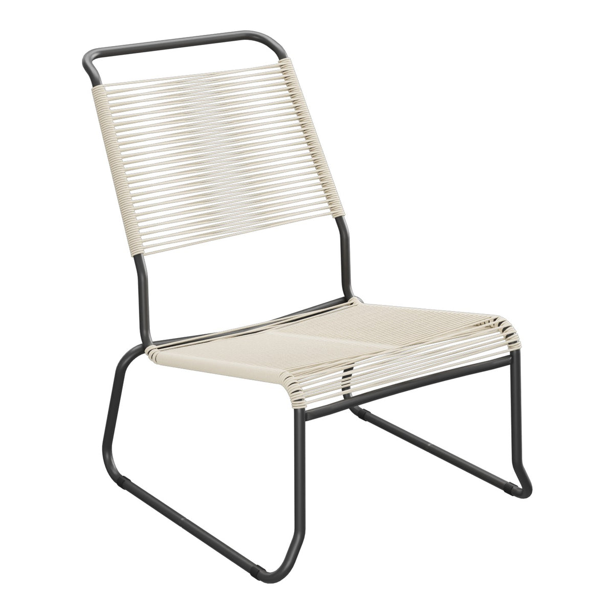 Schaffner Säntis Chaise basse Haut dossier luge Spaghetti – Sable Pastel 15 / Anthracite 77