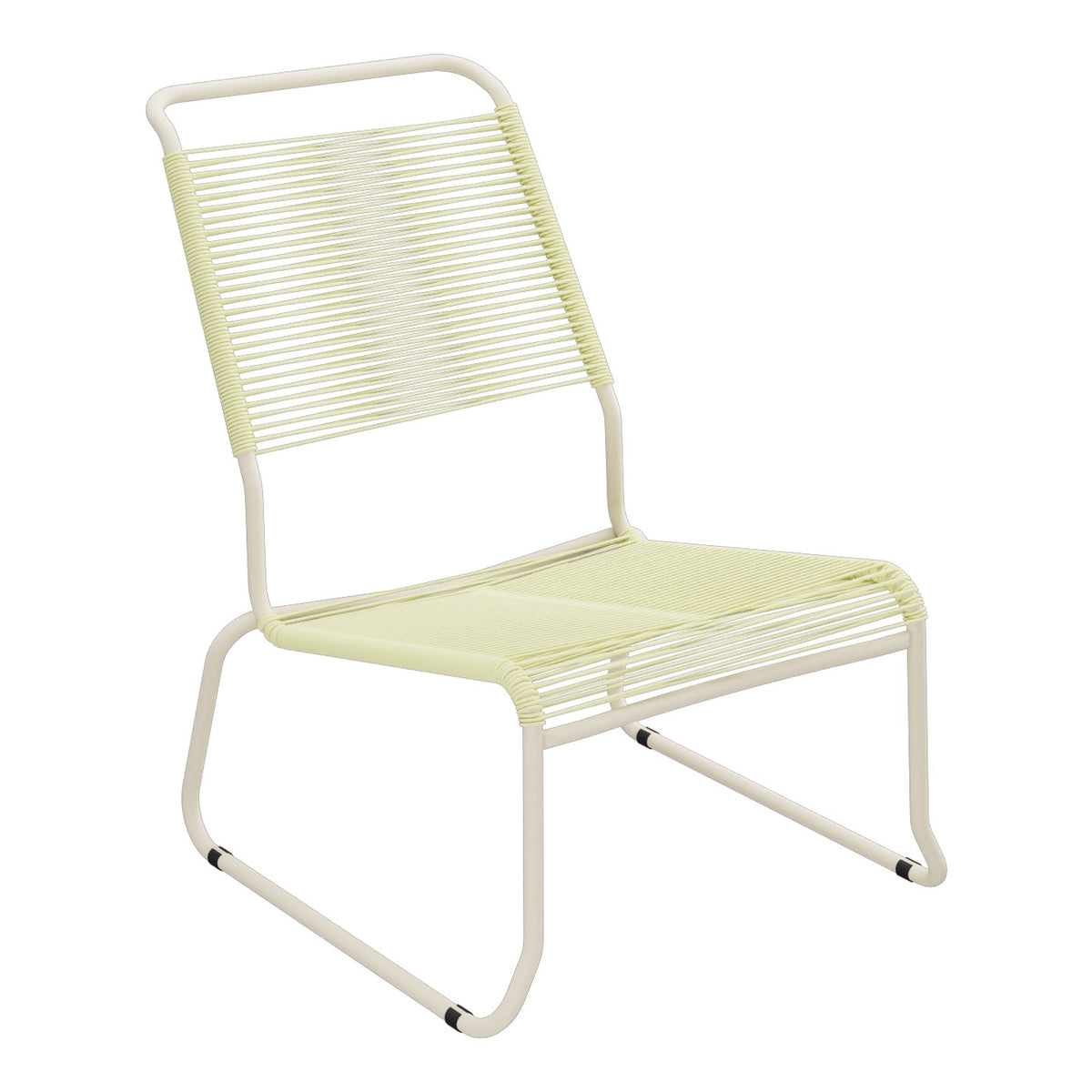 Schaffner Säntis Chaise basse Haut dossier luge Spaghetti – Jaune Buis 18 / Sable Pastel 15