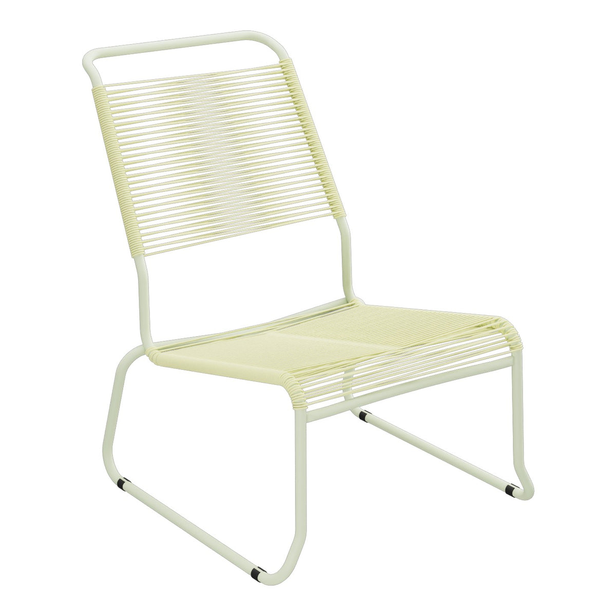 Schaffner Säntis Chaise basse Haut dossier luge Spaghetti – Jaune Buis 18 / Vert Pastel 64