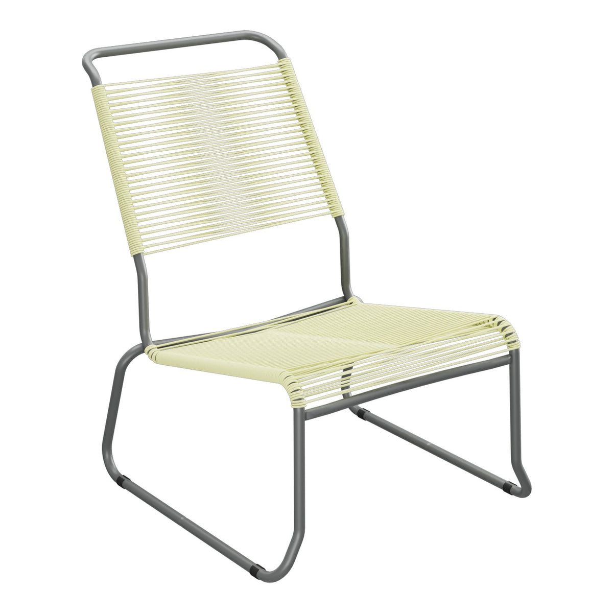 Schaffner Säntis Chaise basse Haut dossier luge Spaghetti – Jaune Buis 18 / Graphite 73