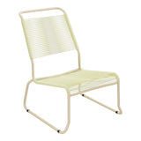 Schaffner Säntis Chaise basse Haut dossier luge Spaghetti – Jaune Buis 18 / Marron Pastel 83