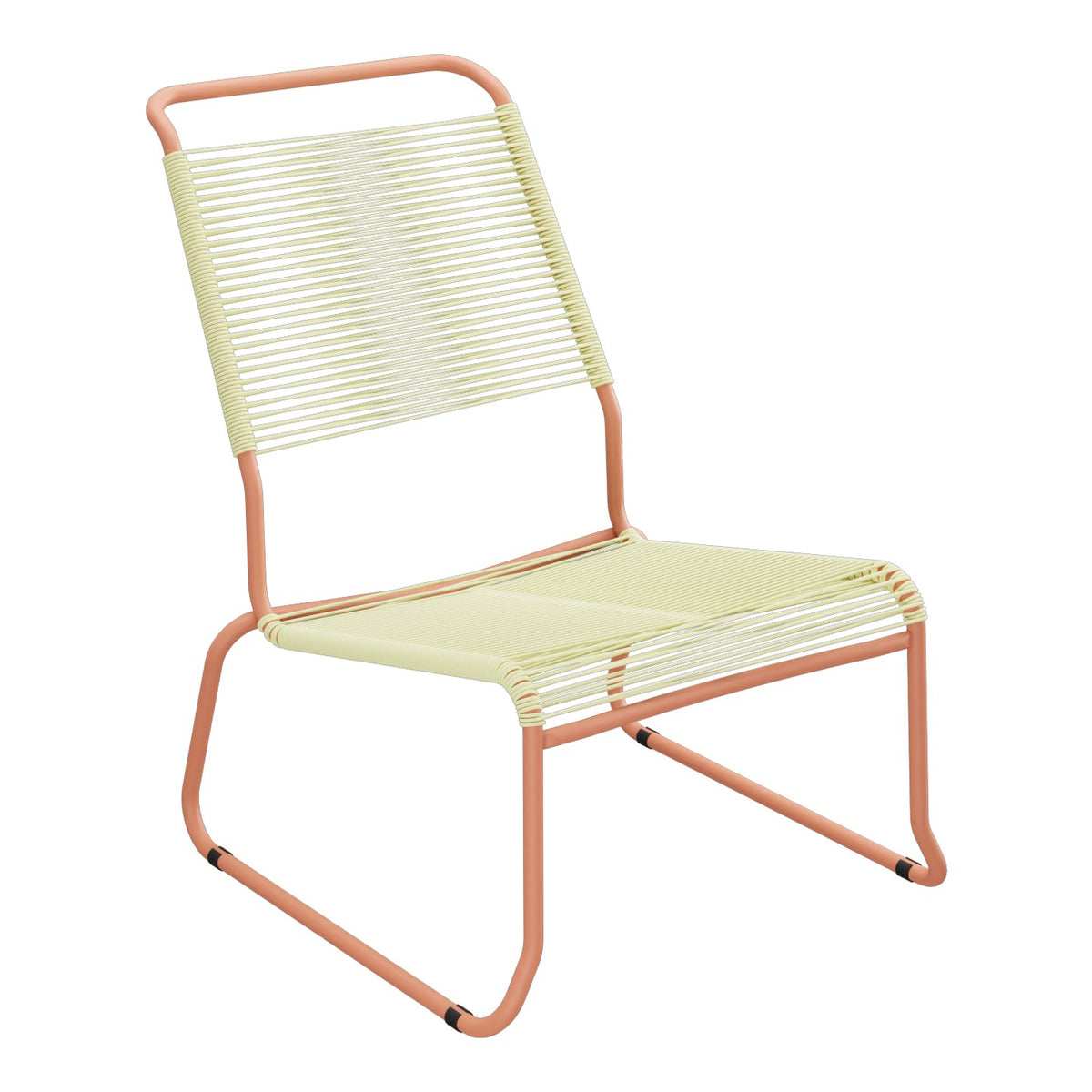 Schaffner Säntis Chaise basse Haut dossier luge Spaghetti – Jaune Buis 18 / Terracotta 84