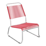 Schaffner Säntis Chaise basse Haut dossier luge Spaghetti – Rouge Érable 33 / Galvanisé à chaud 02