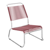 Schaffner Säntis Chaise basse Haut dossier luge Spaghetti – Bordeaux 38 / Galvanisé à chaud 02