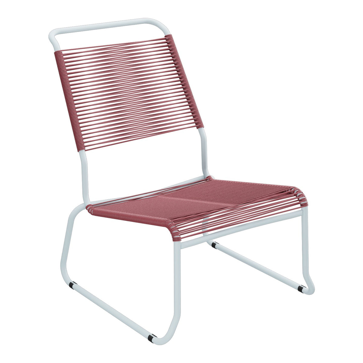 Schaffner Säntis Chaise basse Haut dossier luge Spaghetti – Bordeaux 38 / Bleu Pastel 51