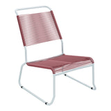 Schaffner Säntis Chaise basse Haut dossier luge Spaghetti – Bordeaux 38 / Bleu Pastel 51