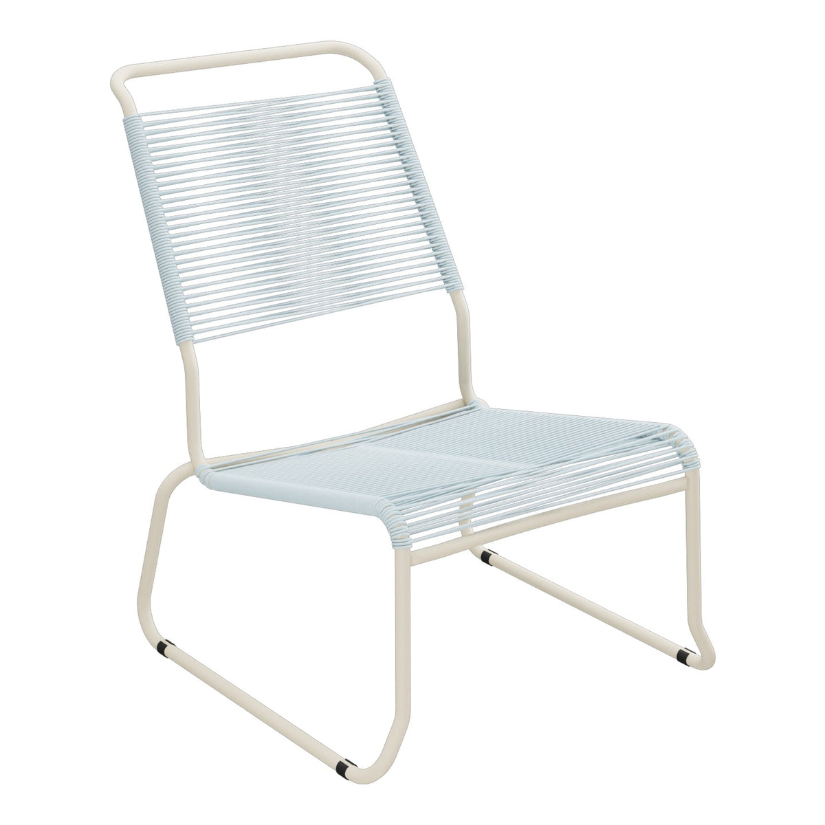 Schaffner Säntis Chaise basse Haut dossier luge Spaghetti – Bleu Pastel 51 / Sable Pastel 15