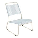 Schaffner Säntis Chaise basse Haut dossier luge Spaghetti – Bleu Pastel 51 / Sable Pastel 15