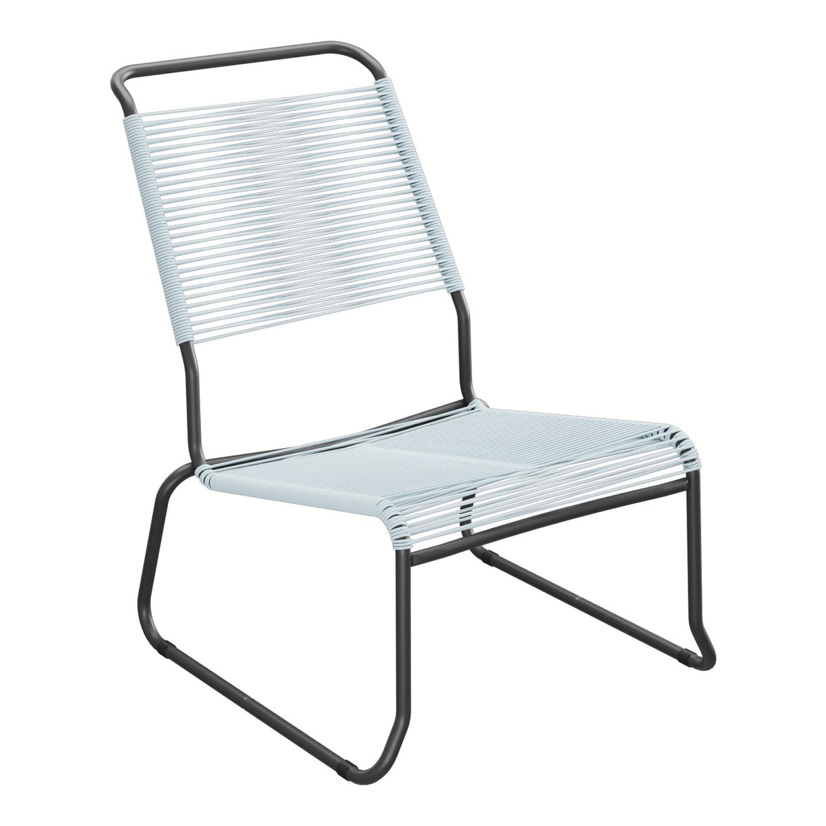 Schaffner Säntis Chaise basse Haut dossier luge Spaghetti – Bleu Pastel 51 / Anthracite 77