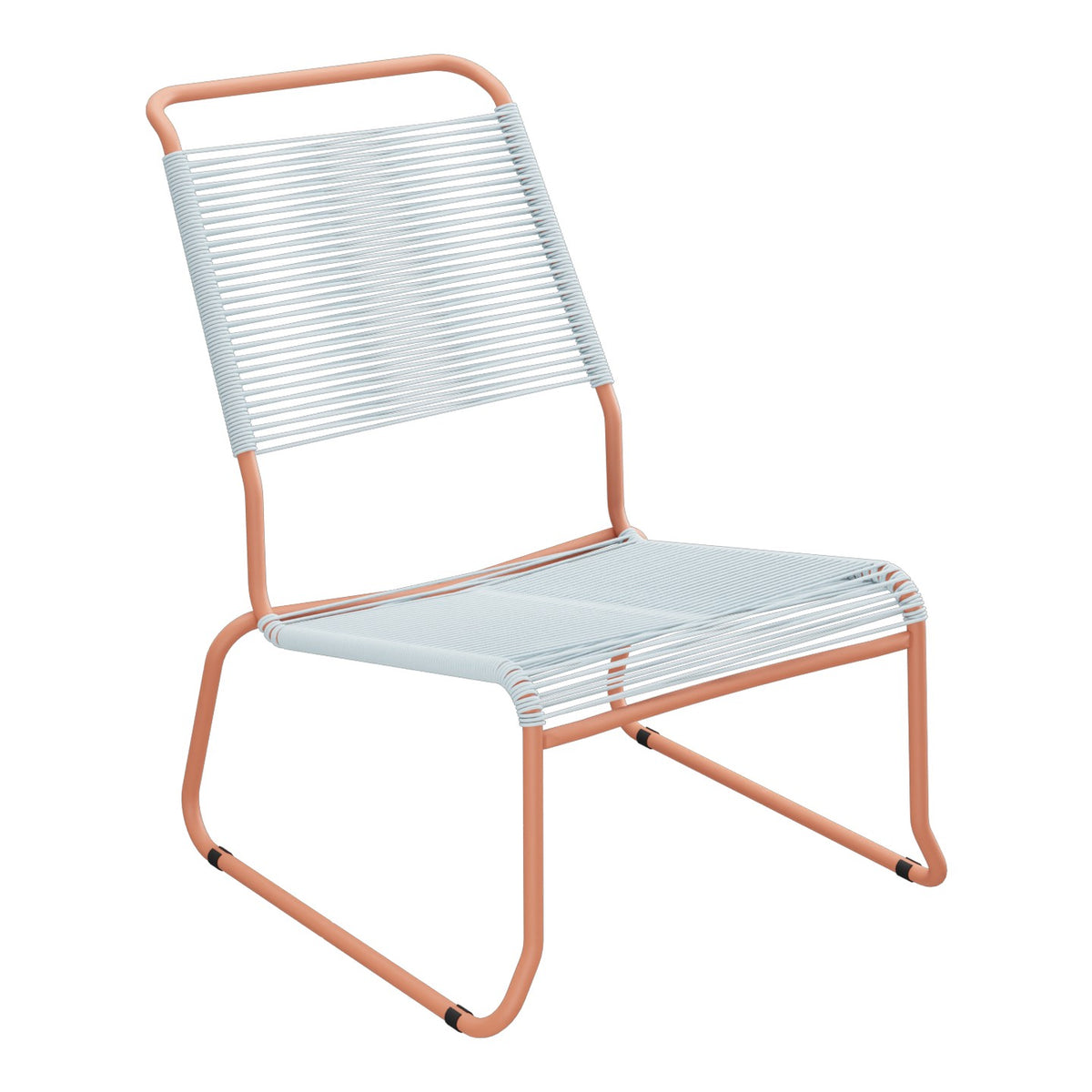 Schaffner Säntis Chaise basse Haut dossier luge Spaghetti – Bleu Pastel 51 / Terracotta 84
