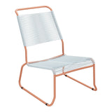 Schaffner Säntis Chaise basse Haut dossier luge Spaghetti – Bleu Pastel 51 / Terracotta 84