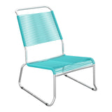Schaffner Säntis Chaise basse Haut dossier luge Spaghetti – Turquoise 58 / Galvanisé à chaud 02