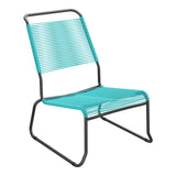 Schaffner Säntis Chaise basse Haut dossier luge Spaghetti – Turquoise 58 / Anthracite 77