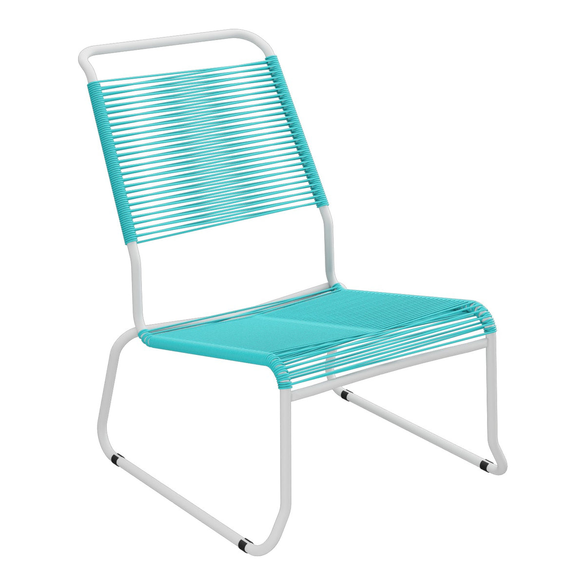 Schaffner Säntis Chaise basse Haut dossier luge Spaghetti – Turquoise 58 / Gris Argent 78