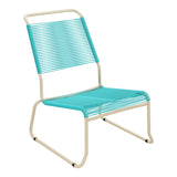 Schaffner Säntis Chaise basse Haut dossier luge Spaghetti – Turquoise 58 / Marron Pastel 83