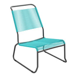 Schaffner Säntis Chaise basse Haut dossier luge Spaghetti – Turquoise 58 / Noir 91