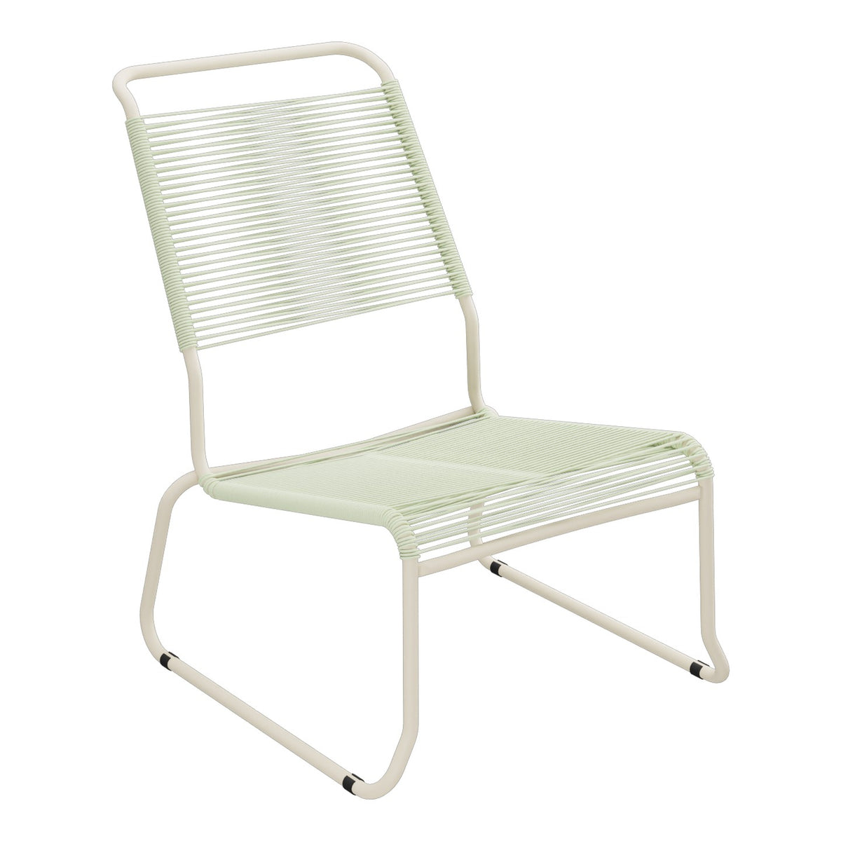 Schaffner Säntis Chaise basse Haut dossier luge Spaghetti – Vert Pastel 64 / Sable Pastel 15