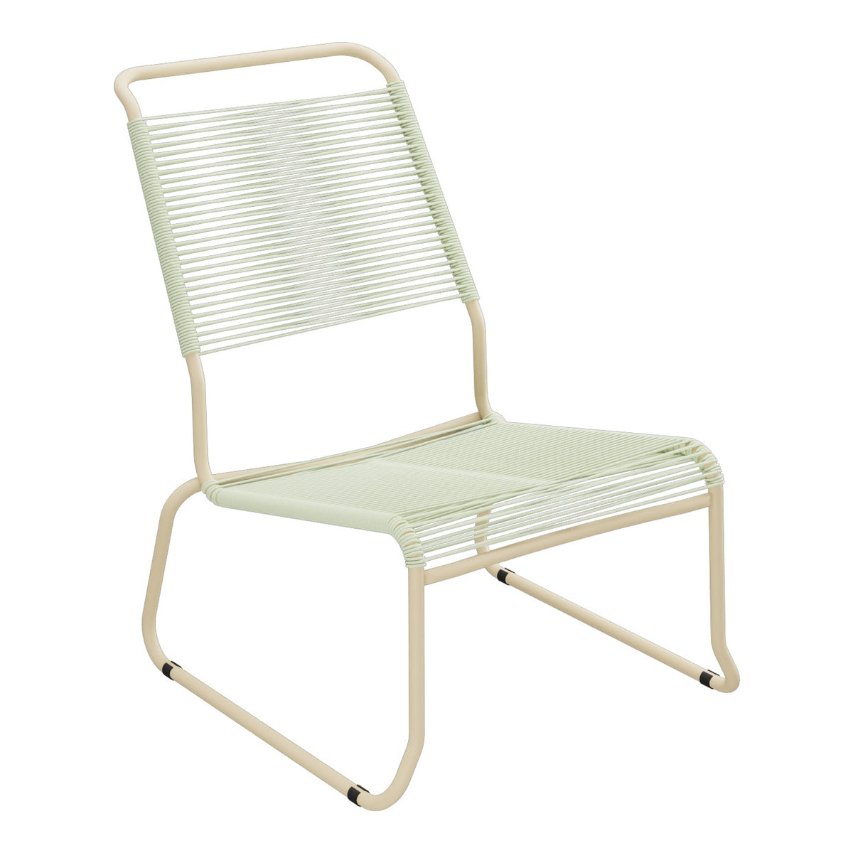 Schaffner Säntis Chaise basse Haut dossier luge Spaghetti – Vert Pastel 64 / Marron Pastel 83