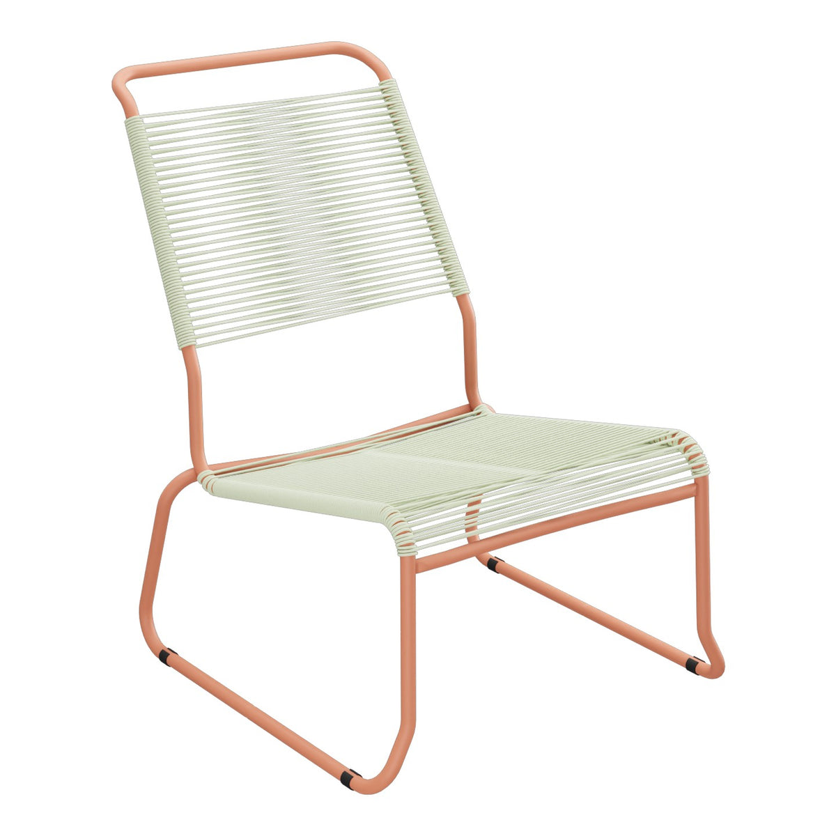 Schaffner Säntis Chaise basse Haut dossier luge Spaghetti – Vert Pastel 64 / Terracotta 84